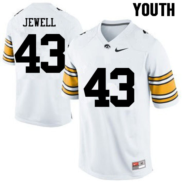 Youth Iowa Hawkeyes #43 Josey Jewell College Football Jerseys-White